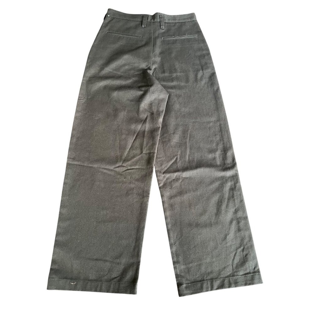 Zara Womens High Waisted Olive Green Wide-Leg Pants Size 29 - Picture 5 of 15